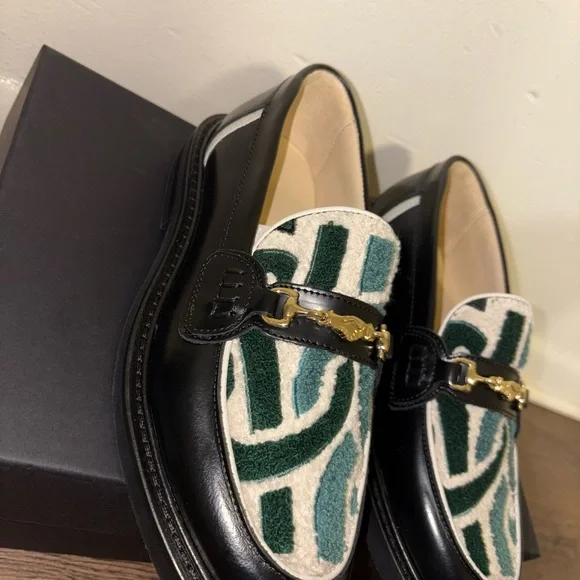 Filling Pieces Loafer Gowtu Black Black and Green Loafers Men
